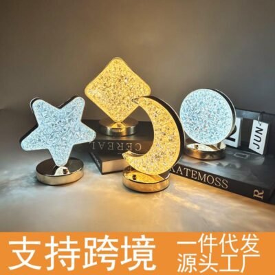 Table Lamp Crystal Touch Control Rechargeable
